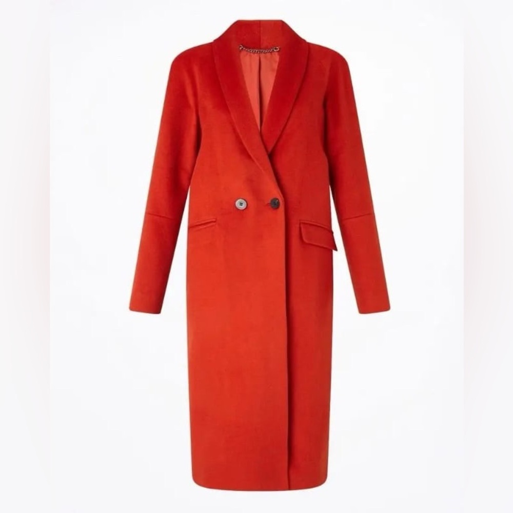 Jigsaw 100% Wool Grace Coat burnt orange size XS - Picture 1 of 6